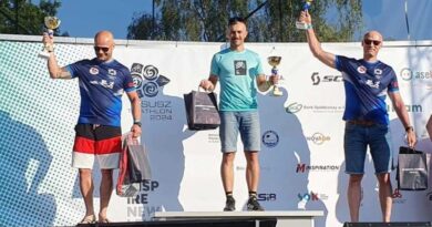 Jasielski policjant na najwyższym podium V Mistrzostw Polski Policjantów w Triathlonie na dystansie ½ IM