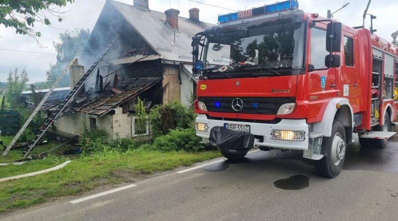 Pożar domu w Bliznem