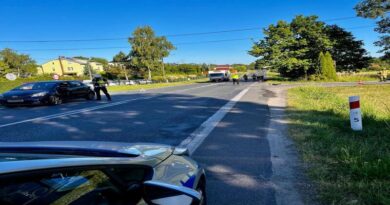 Zdarzenie drogowe w Humniskach – motocyklista trafił do szpitala