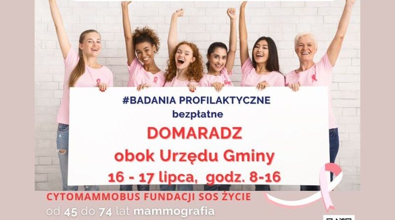 Skorzystaj z bezpłatnych badań profilaktycznych w Domaradzu