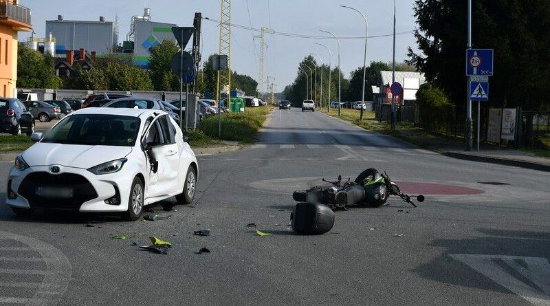 Nietrzeźwy motocyklista sprawcą kolizji drogowej