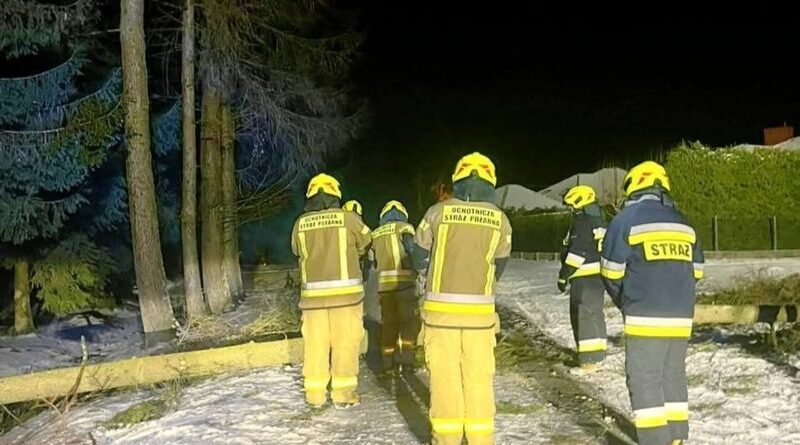 Nowy rok rozpoczęty od interwencji strażaków. Silny wiatr dał o sobie znać w regionie