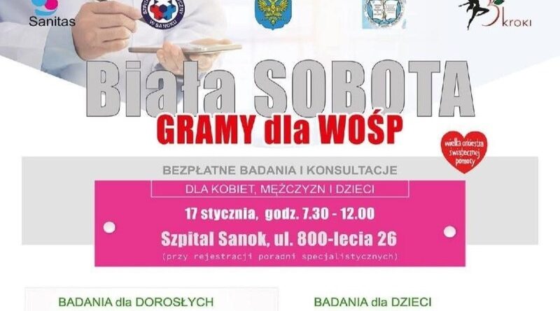 Szpital w Sanoku zagra z WOŚP. Biała Sobota z bezpłatnymi badaniami już 17 stycznia