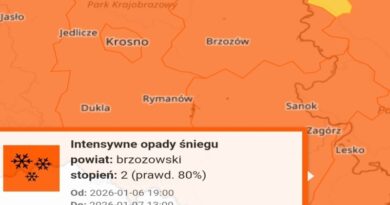 Intensywne opady śniegu na Podkarpaciu. IMGW ostrzega