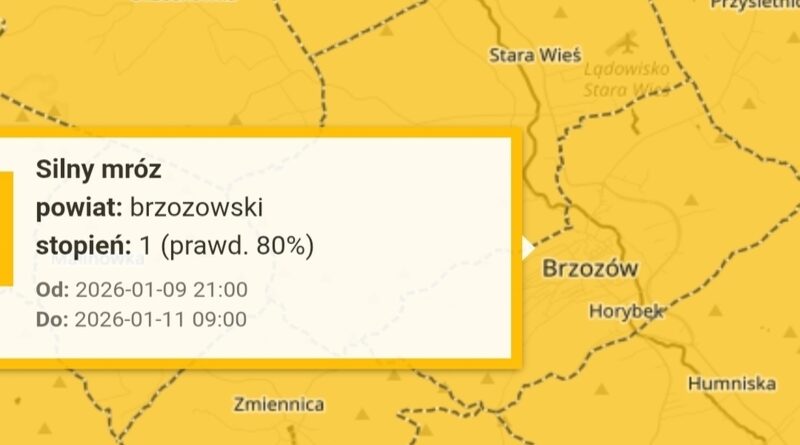 Silny mróz w powiecie brzozowskim. IMGW wydało ostrzeżenie