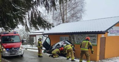 Kolizja na drodze gminnej w Jabłonicy Polskiej