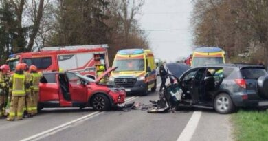 Czołowe zderzenie w Grabownicy Starzeńskiej. Cztery osoby ranne, interweniował śmigłowiec LPR
