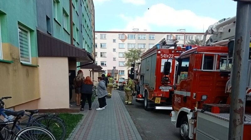 Pożar przy ul. Cegielnianej w Sanoku