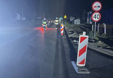 Strażacy i policja zadbali o bezpieczeństwo przy budowie ronda