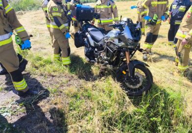 Zderzenie motocykla z osobówką na DK19 w Komborni. Motocyklista trafił do szpitala