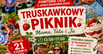 Truskawkowy Piknik „Mama, Tata i Ja”. Powitanie Lata z Jasiem Wędrowniczkiem w Rymanowie