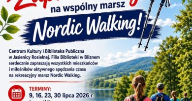 Wspólne marsze Nordic Walking w Bliznem. Biblioteka zaprasza mieszkańców