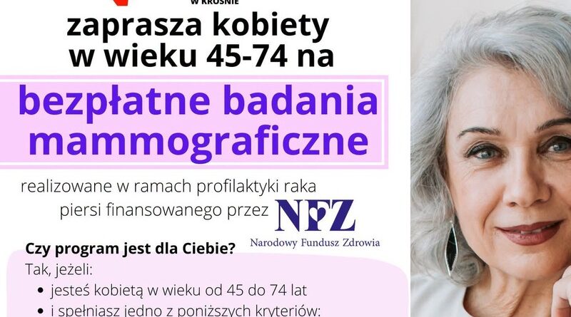 Bezpłatna mammografia w Krośnie. Szpital zaprasza kobiety na badania profilaktyczne
