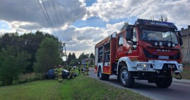 Samochód wypadł z drogi w Malinówce. Interweniowały służby