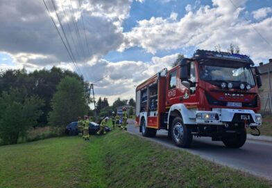 Samochód wypadł z drogi w Malinówce. Interweniowały służby