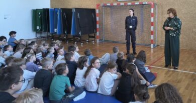 Cyberzagrożenia, hejt i ruch drogowy. Policjanci edukują młodzież w Turzym Polu