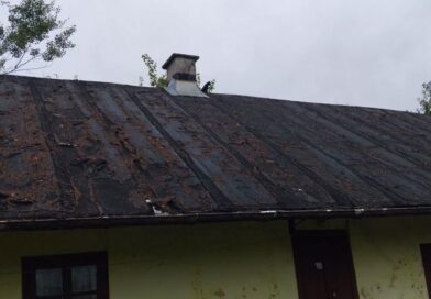 Kot uwięziony na dachu opuszczonego domu. Interweniowali strażacy z Humnisk