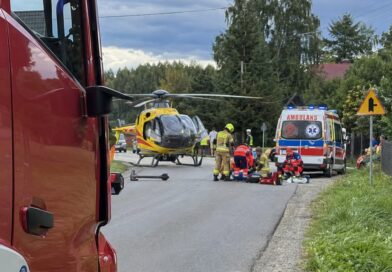 Wypadek na hulajnodze w gminie Besko. Mężczyzna z urazem głowy trafił pod opiekę ratowników