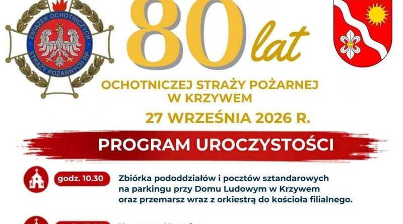 OSP Krzywe świętuje 80-lecie. Uroczystości już 27 września