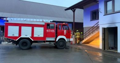 Pożar domu w Warze. Ogień pojawił się w kotłowni, na miejscu dziewięć zastępów straży