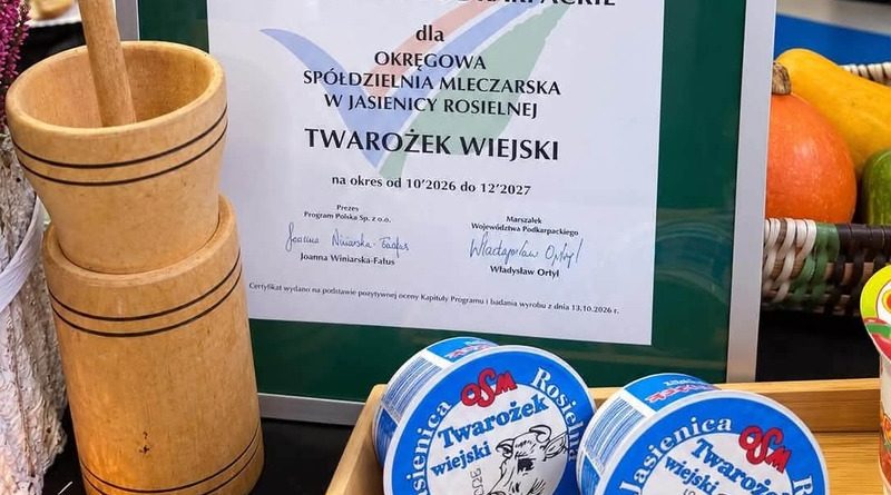 Lokalny produkt doceniony na Podkarpaciu. Twarożek z Jasienicy Rosielnej z prestiżowym certyfikatem Lokalny produkt doceniony na Podkarpaciu. Twarożek z Jasienicy Rosielnej z prestiżowym certyfikatem