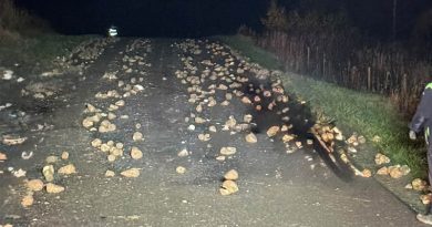 Rozsypane buraki na drodze w Jabłonicy Ruskiej. Interweniowali strażacy